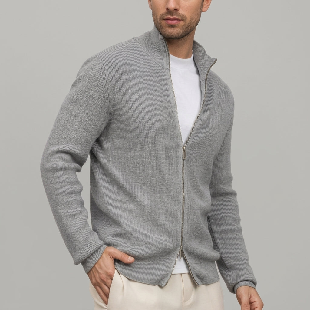 Gilet zippé à col montant pour homme