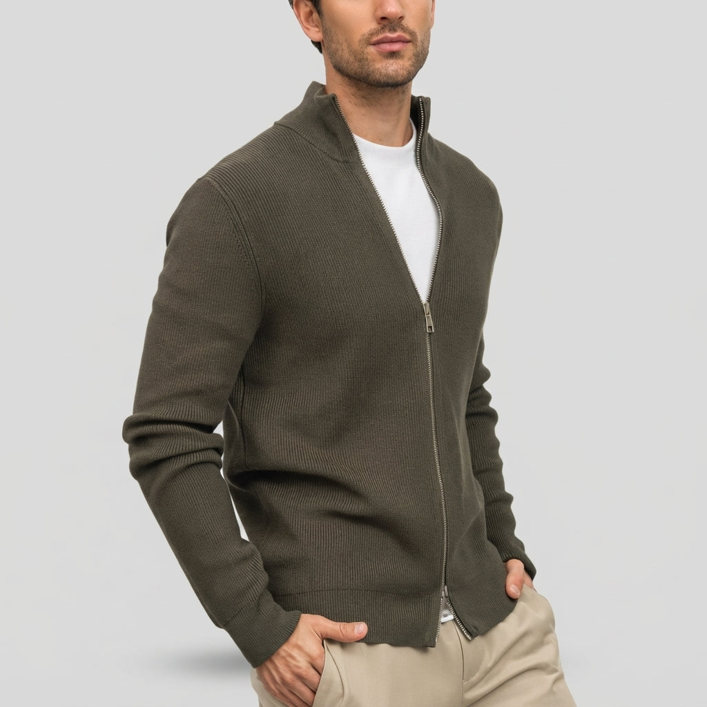 Gilet zippé à col montant pour homme