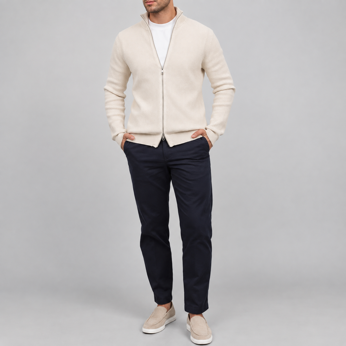Gilet zippé à col montant pour homme