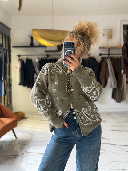 Gilet zippé à motif bandana pour femmes
