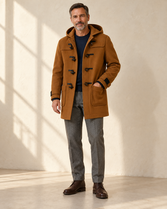 Duffle-coat homme marron – vue de face