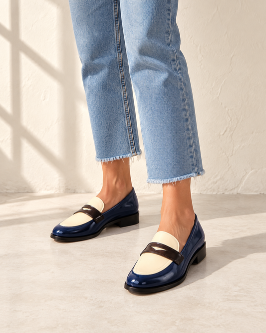Mocassins bicolores femme – portés