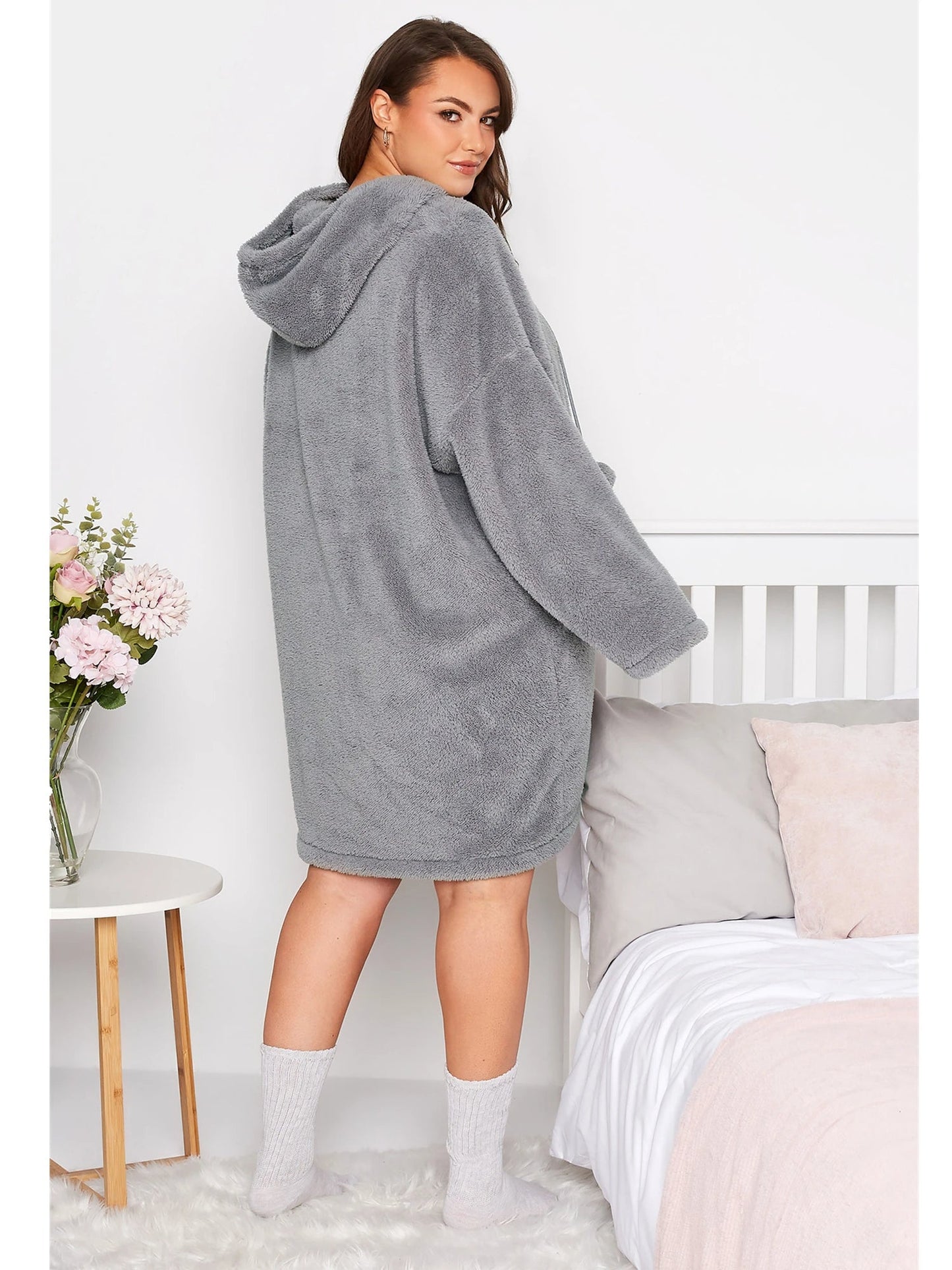 Robe À Capuche Ample avec Poches pour Femme Grande Taille | Idéale pour L’Automne Et L’Hiver