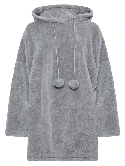 Robe À Capuche Ample avec Poches pour Femme Grande Taille | Idéale pour L’Automne Et L’Hiver