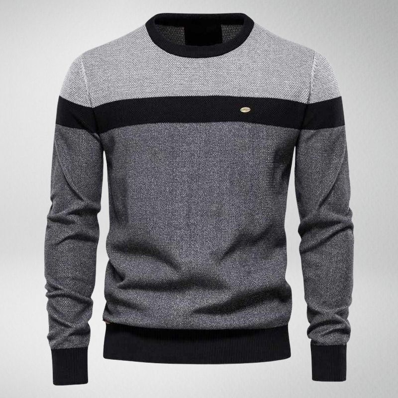 Pull En Maille À Motif Colour Block Avec Coupe Décontractée Pour Homme | Idéal Pour Le Quotidien Et Le Bureau