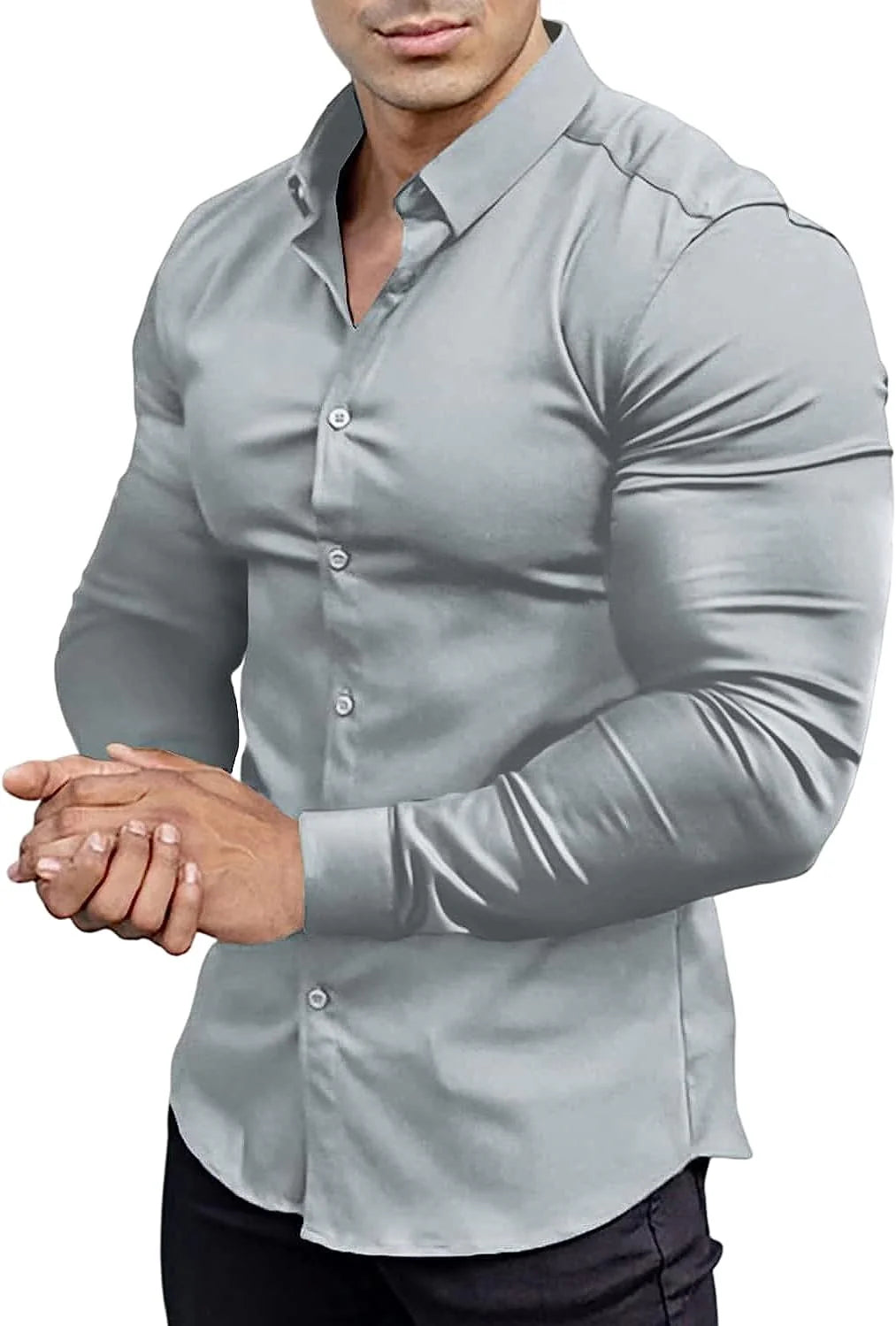 Chemise Slim-Fit Sans Repassage avec Tissu Extensible pour Homme | Idéale pour le Bureau ou les Sorties
