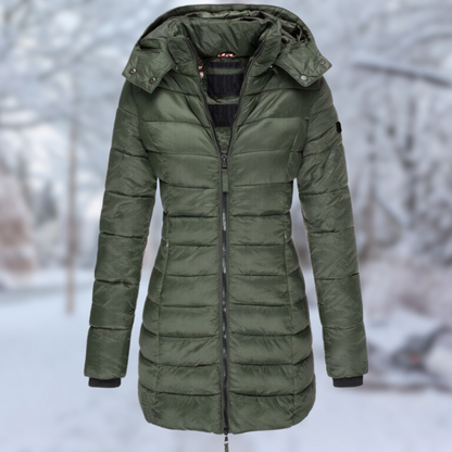 Manteau d’Hiver Mi-Long avec Fermeture à Boutons pour Femme | Idéal pour la Saison Froide