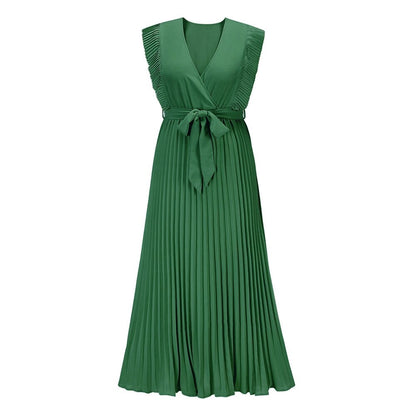Robe Longue avec Col en V pour Femme | Idéale pour Mariages et Occasions Spéciales