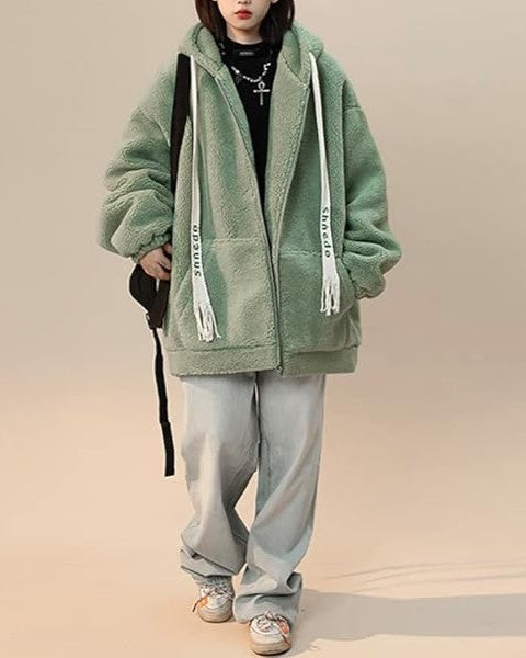 Veste Zippée Longue en Coupe Ample pour Femme | Idéale pour l’Hiver