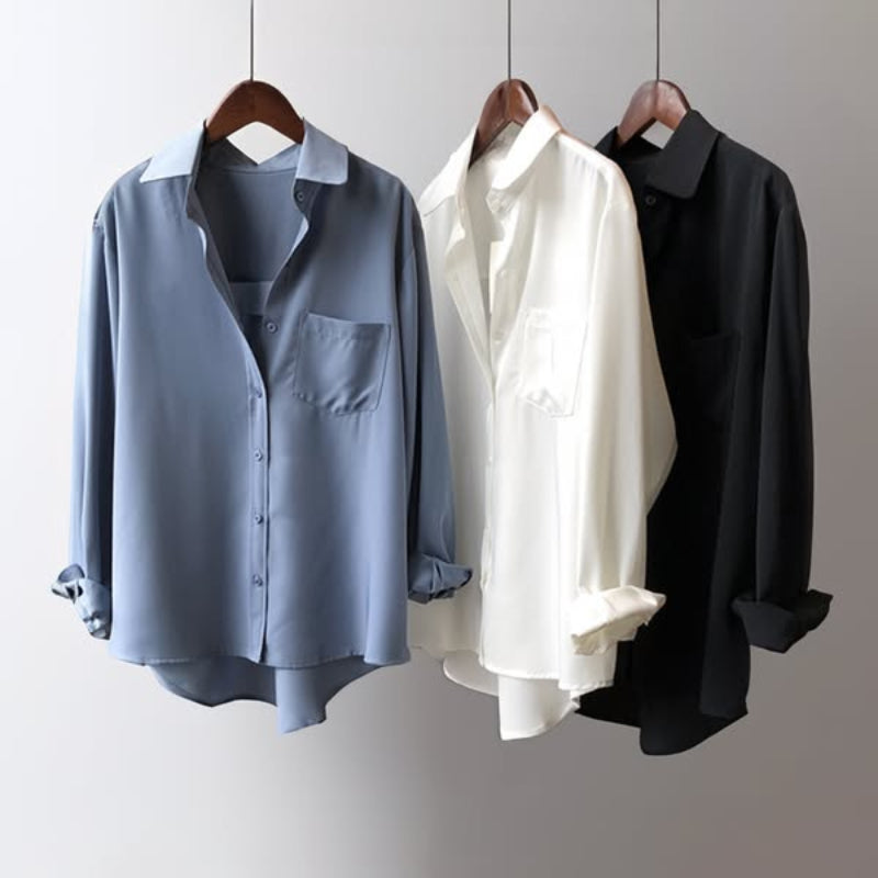 Chemise à Manches Longues avec Poche Frontale pour Femme | Idéale pour un Usage Quotidien