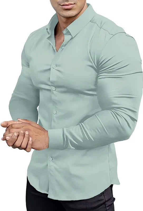 Chemise Slim-Fit Sans Repassage avec Tissu Extensible pour Homme | Idéale pour le Bureau ou les Sorties
