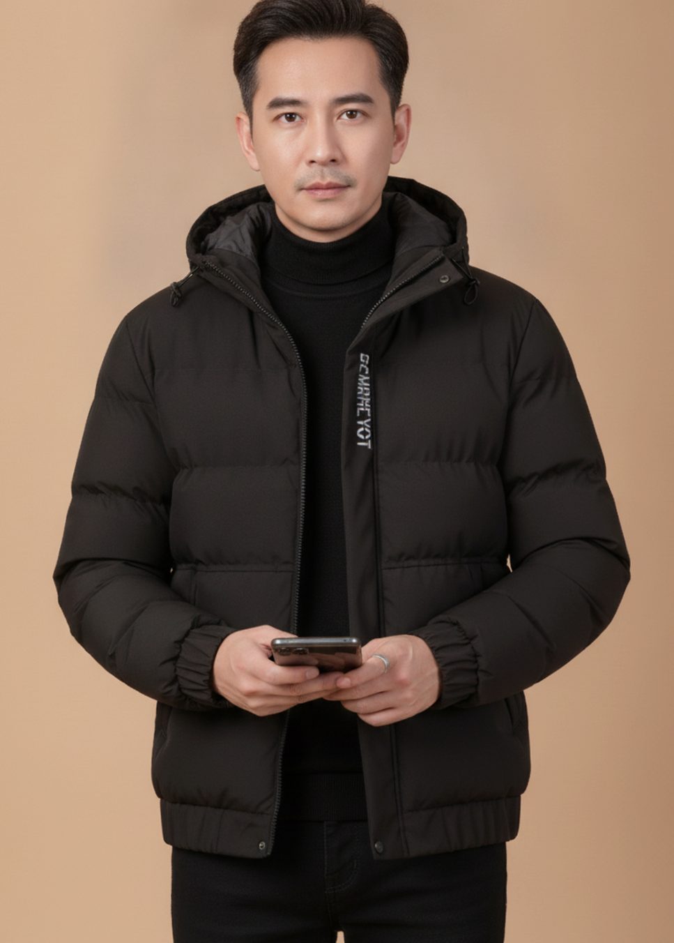Parka matelassée à capuche pour hommes