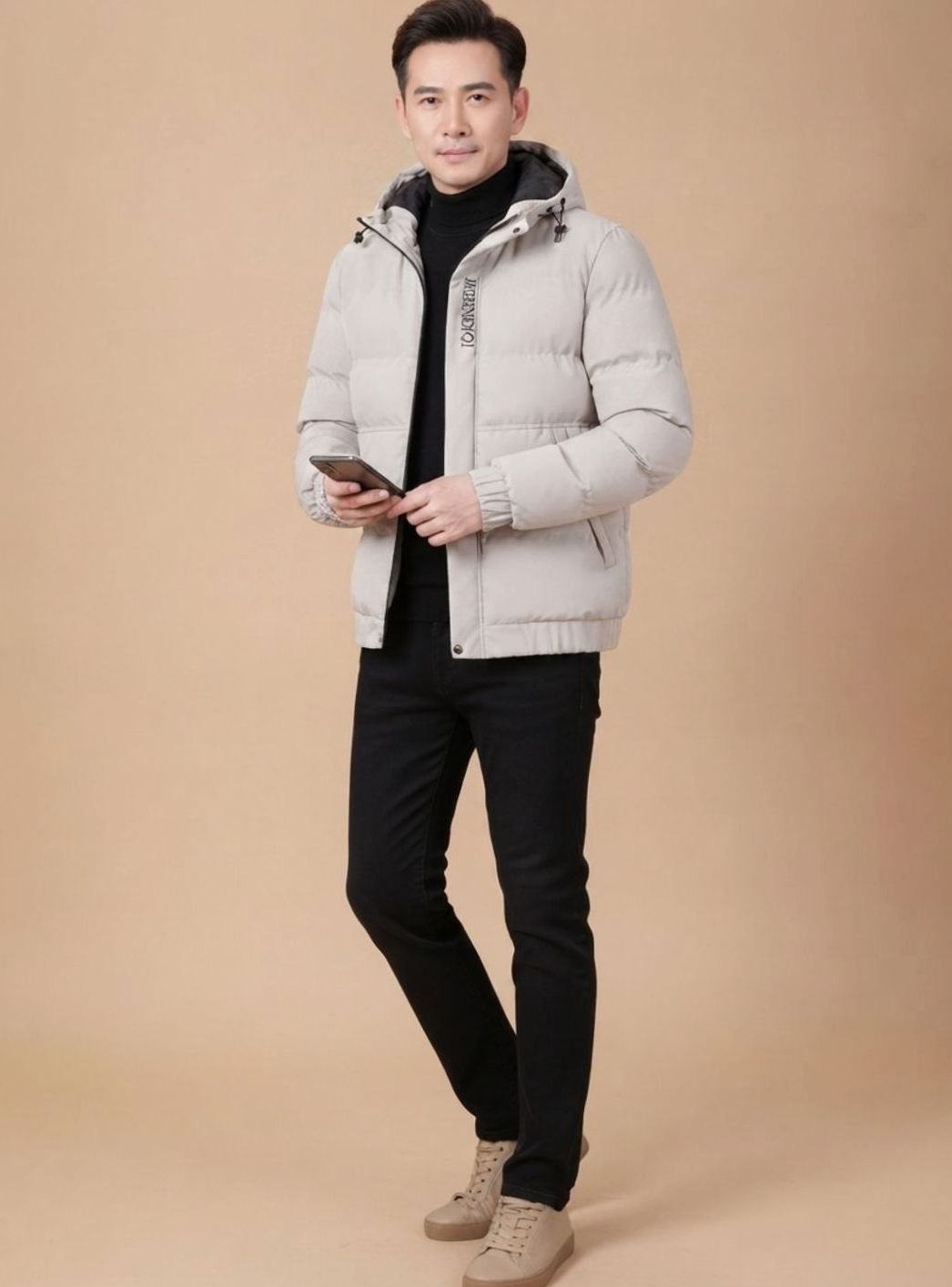 Parka matelassée à capuche pour hommes