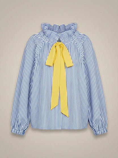 Blouse Ajustée Avec Motif Carreaux Et Nœud Pour Femme | Idéale Pour Usage Quotidien Et Travail