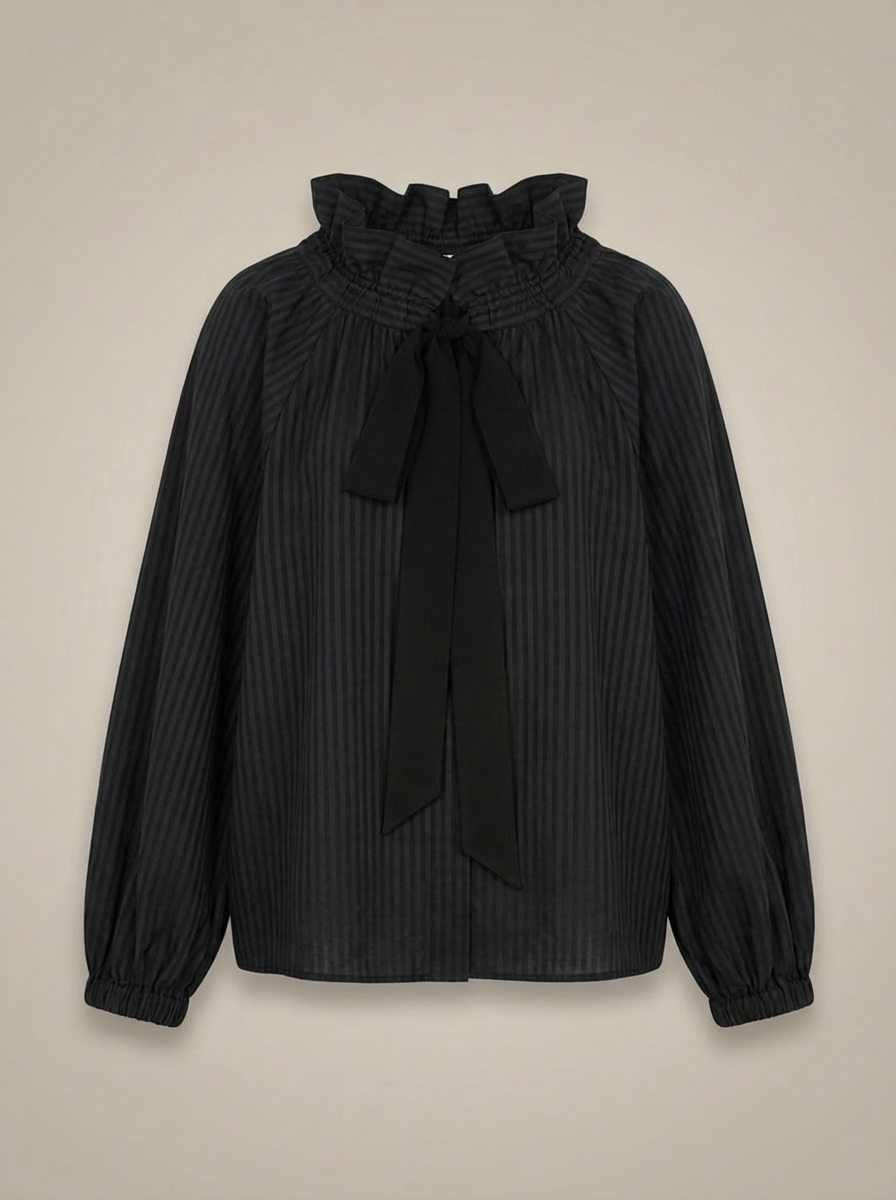 Blouse Ajustée Avec Motif Carreaux Et Nœud Pour Femme | Idéale Pour Usage Quotidien Et Travail