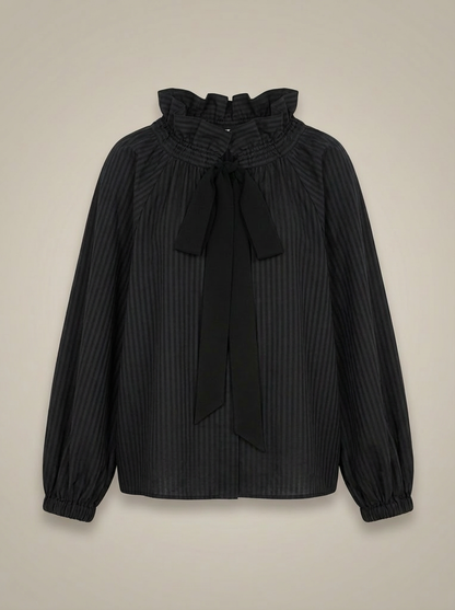 Blouse Ajustée Avec Motif Carreaux Et Nœud Pour Femme | Idéale Pour Usage Quotidien Et Travail