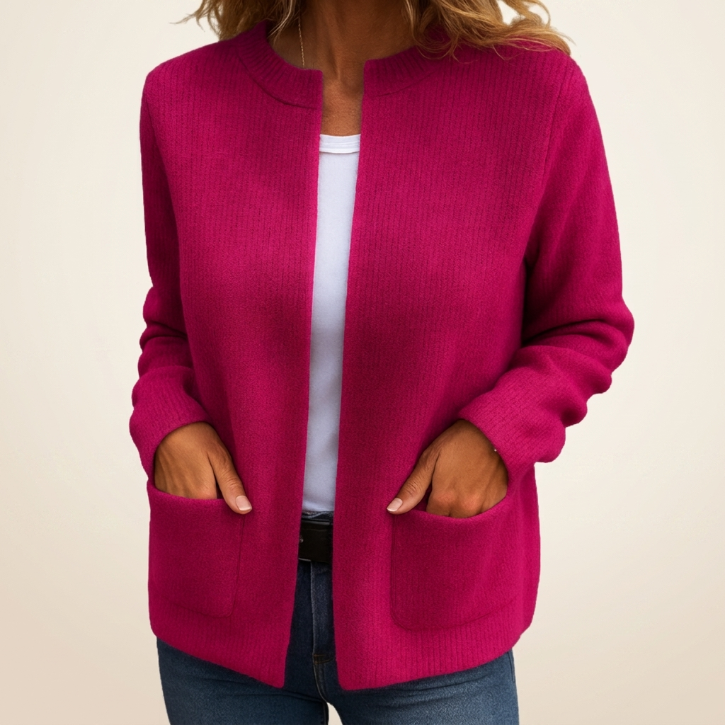 Cardigan à poches plaquées pour femmes