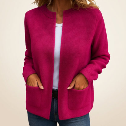 Cardigan à poches plaquées pour femmes
