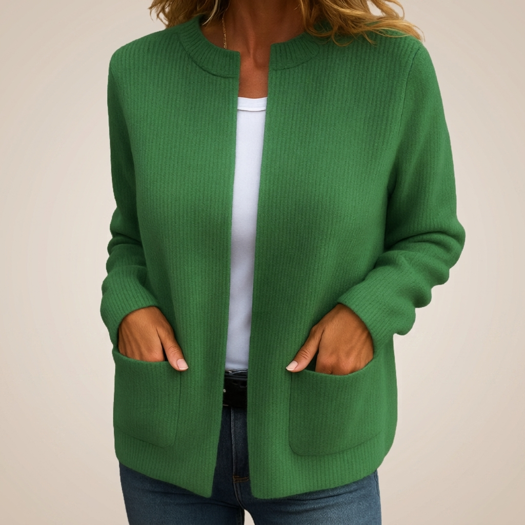 Cardigan à poches plaquées pour femmes