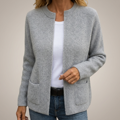 Cardigan à poches plaquées pour femmes