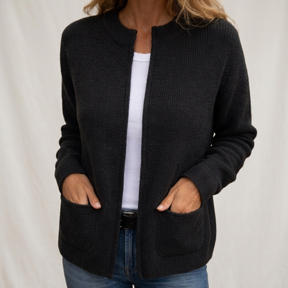 Cardigan à poches plaquées pour femmes