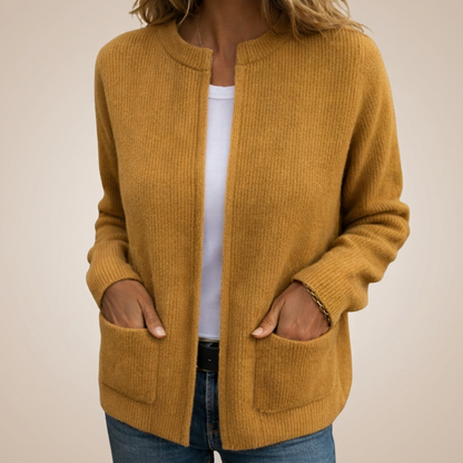 Cardigan à poches plaquées pour femmes