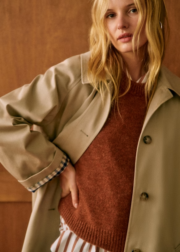 Trench-Coat Oversize à Fermeture Boutonnée et Poches pour Femmes | Ideal for Mi-Saison et Usage Quotidien