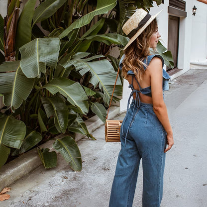 Combinaison À Jambes Larges Avec Détails Froncés Et Coupe Ajustée Pour Femme | Idéal Pour L’été