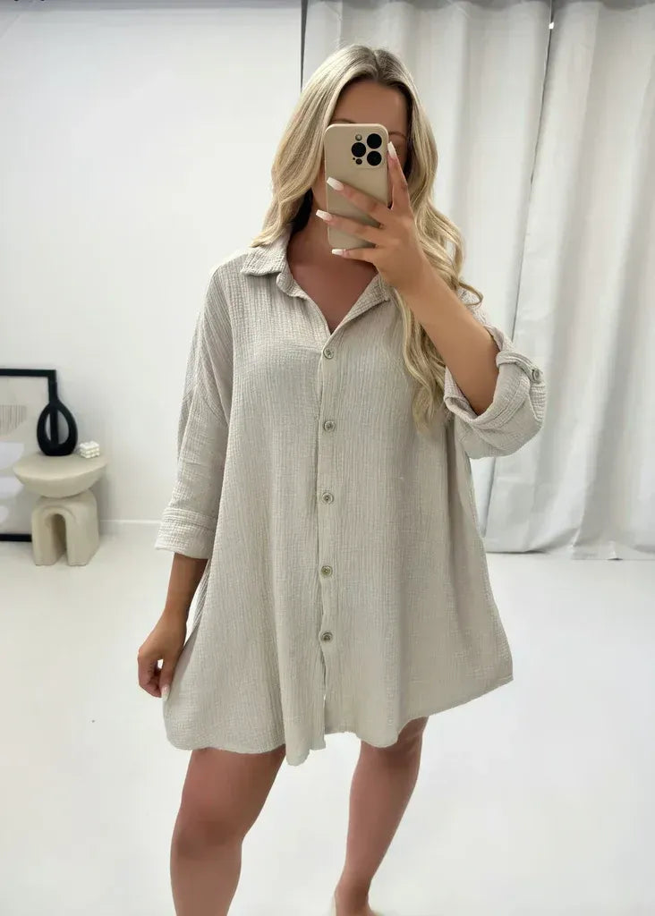 Kimono Oversize Léger avec Motif Brodé au Dos pour Femme | Idéal pour l'Été