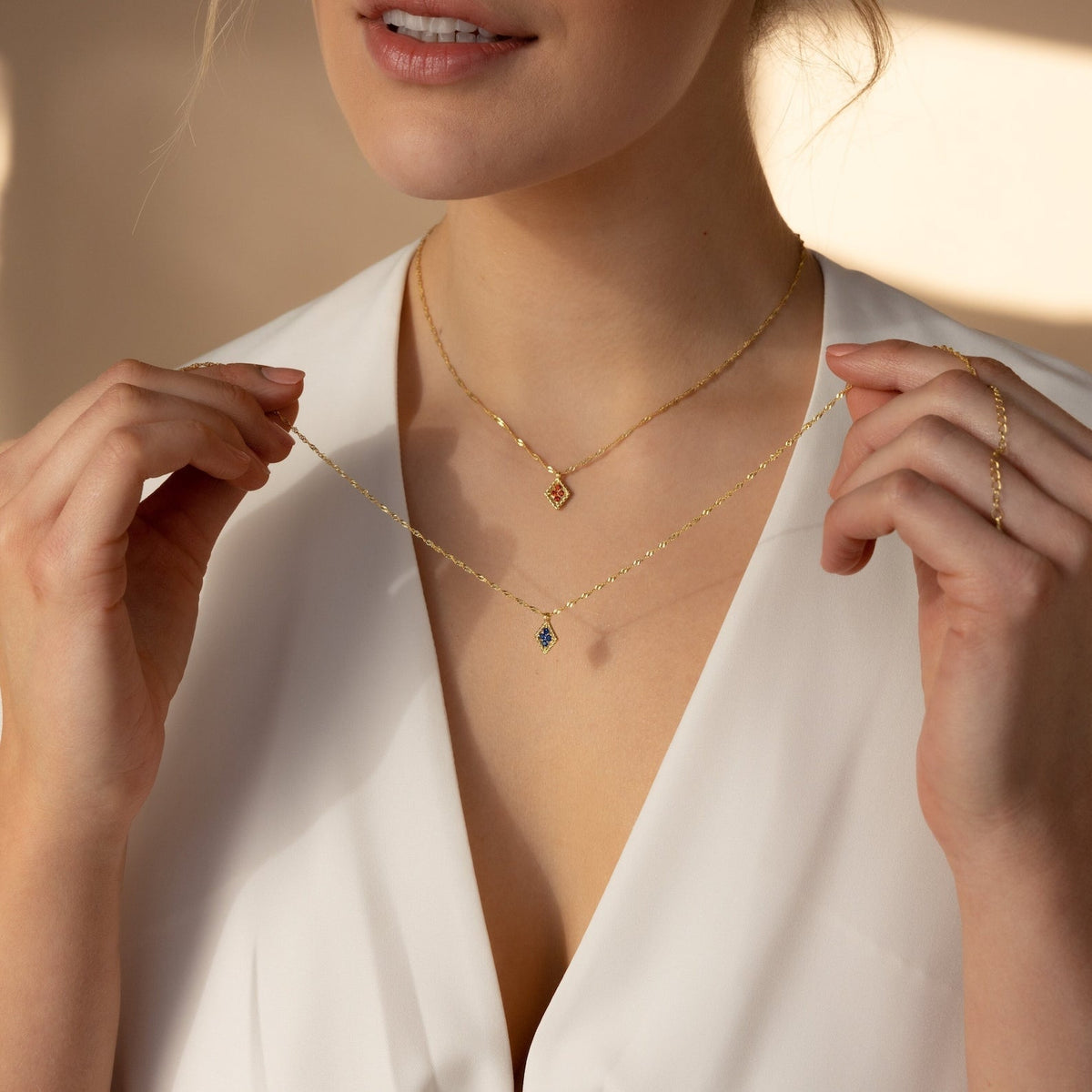 Collier pendentif losange pour femmes