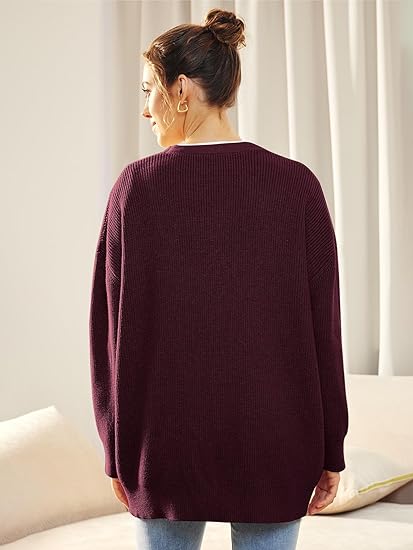 Cardigan Relaxé à Col V avec Boutons pour Femme | Idéal pour le Quotidien et la Superposition