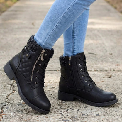 Bottines matelassées à lacets pour femmes