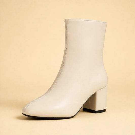 Bottines à talon bloc bout carré pour femmes
