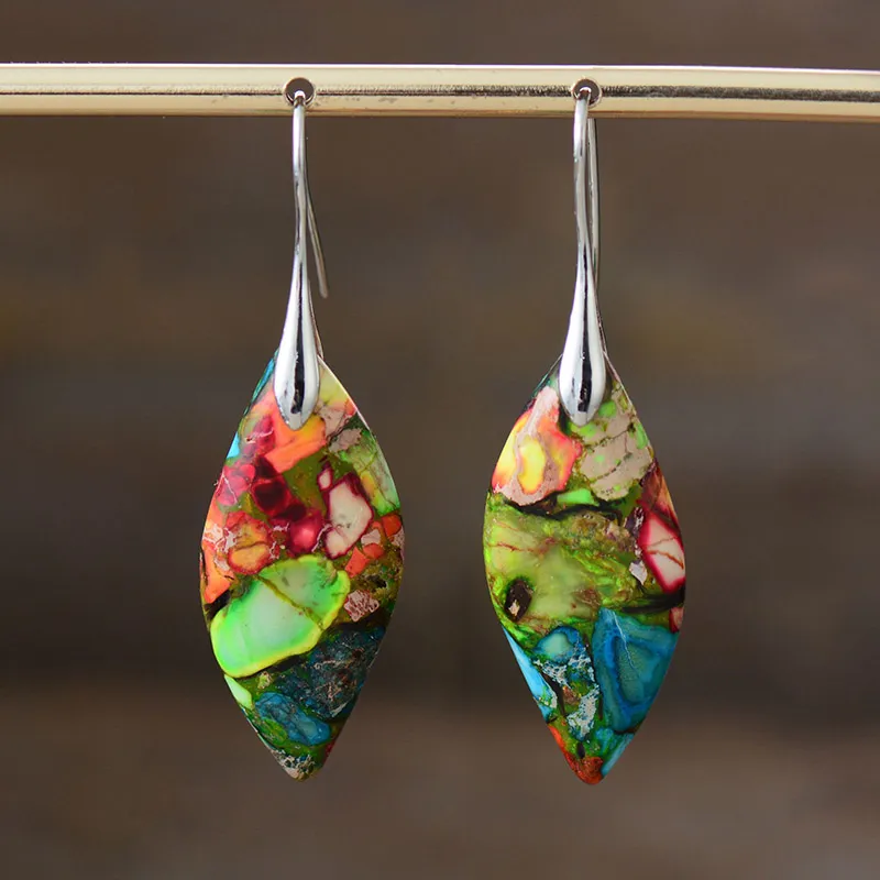 Boucles d'oreilles à motif multicolore pour femmes