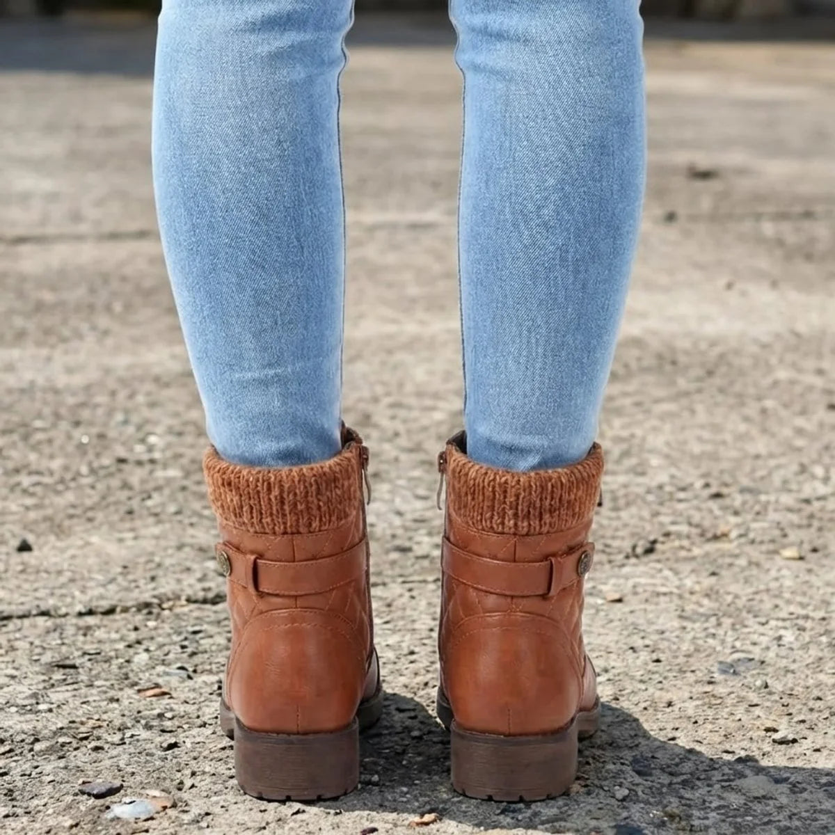 Bottines matelassées à lacets pour femmes