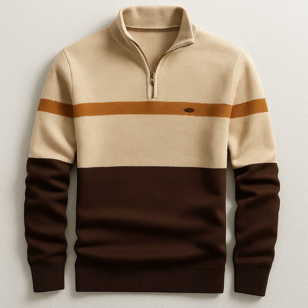 Pull À Quart De Fermeture Éclair Avec Coupe Ajustée Pour Hommes | Idéal Pour Le Printemps Et L’Automne