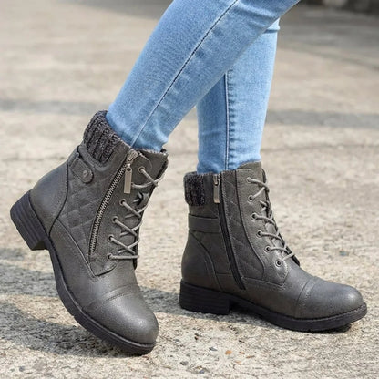 Bottines matelassées à lacets pour femmes