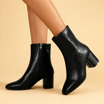 Bottines à talon bloc et bout carré pour femmes | Ideal pour l’automne