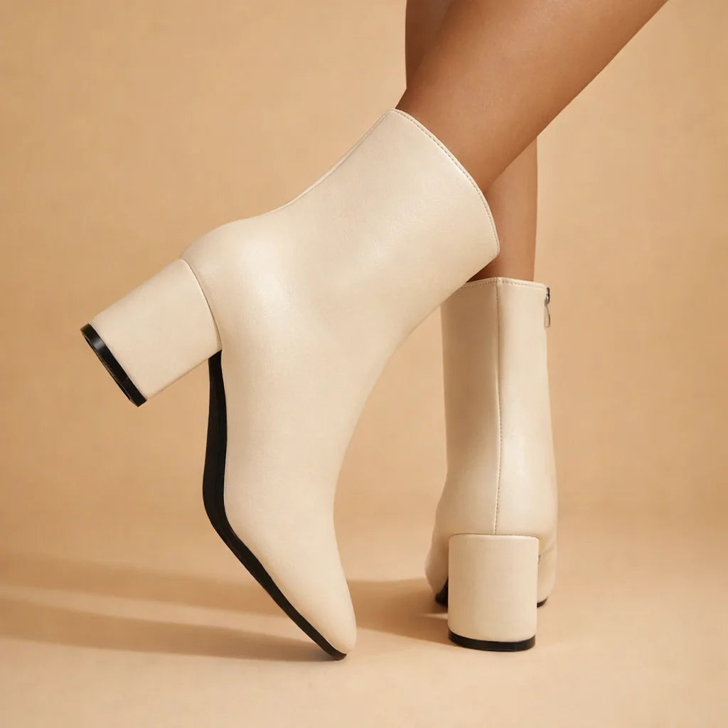 Bottines à talon bloc et bout carré pour femmes | Ideal pour l’automne