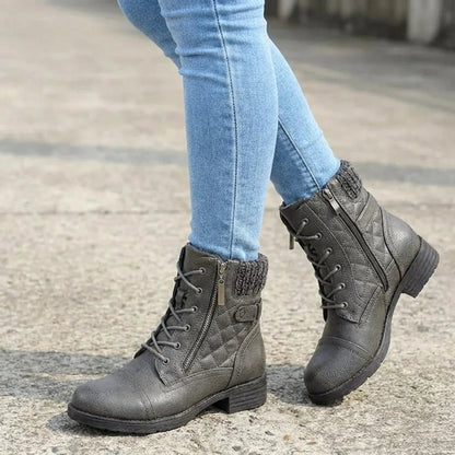 Bottines matelassées à lacets pour femmes