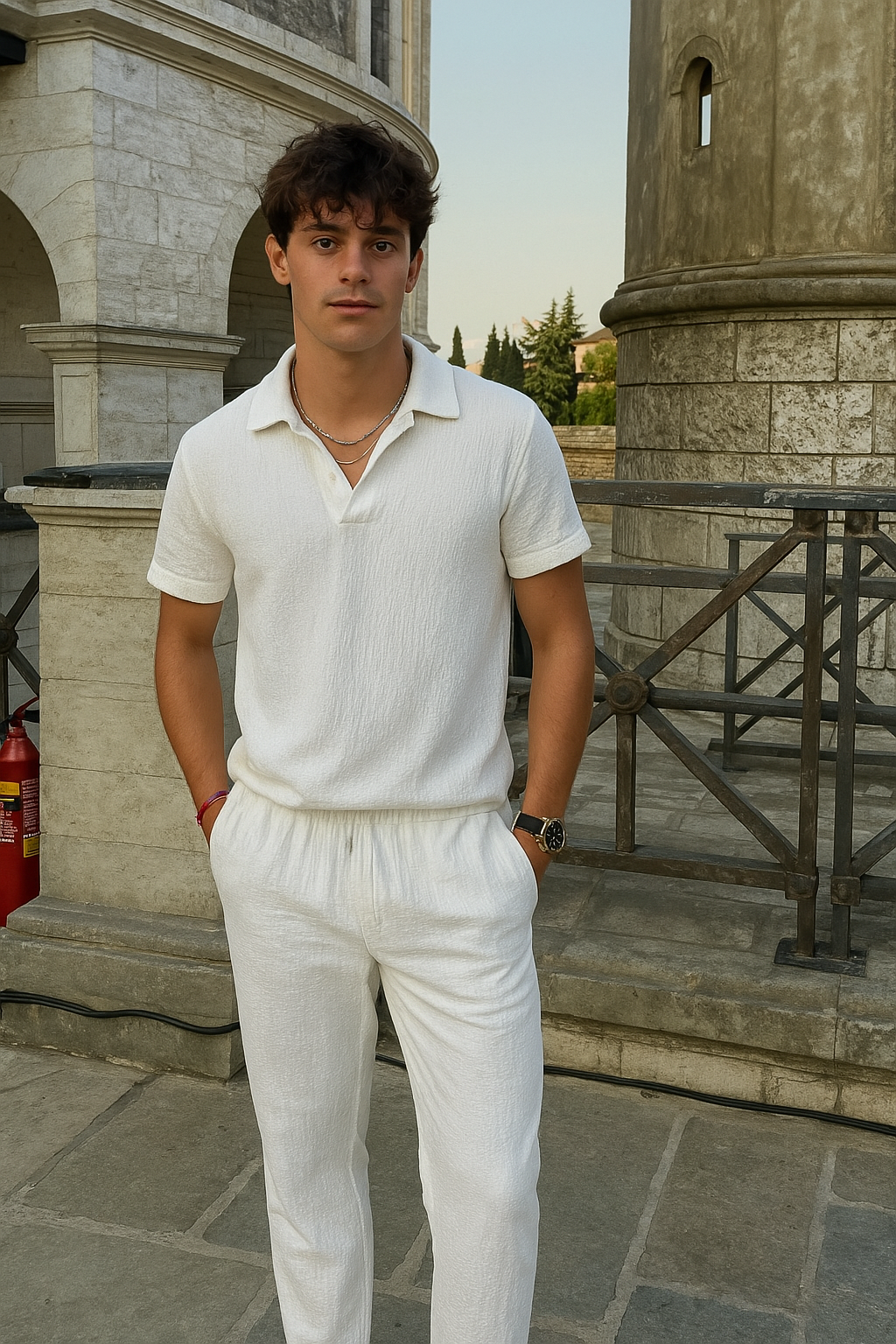 Ensemble Été Deux Pièces Avec Polo Et Pantalon Droit Pour Homme | Idéal Pour Usage Quotidien