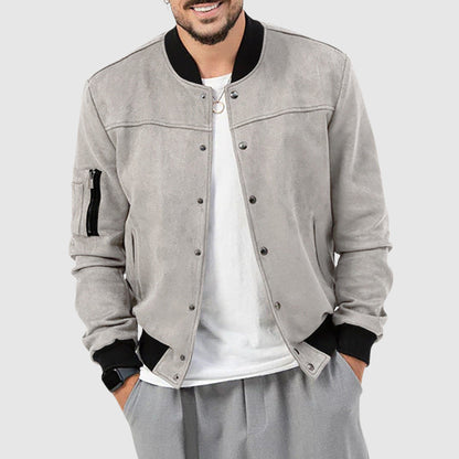 Veste avec Col Montant et Détails de Poches pour Homme | Idéale pour Saison Automnale