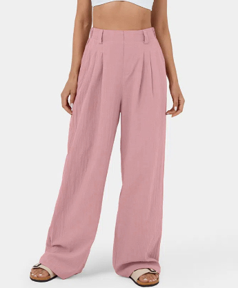 Pantalon Ajusté À Jambe Large Pour Femme | Idéal Pour Bureau Et Sorties Décontractées