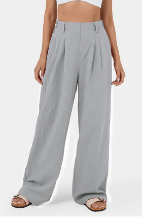 Pantalon Ajusté À Jambe Large Pour Femme | Idéal Pour Bureau Et Sorties Décontractées