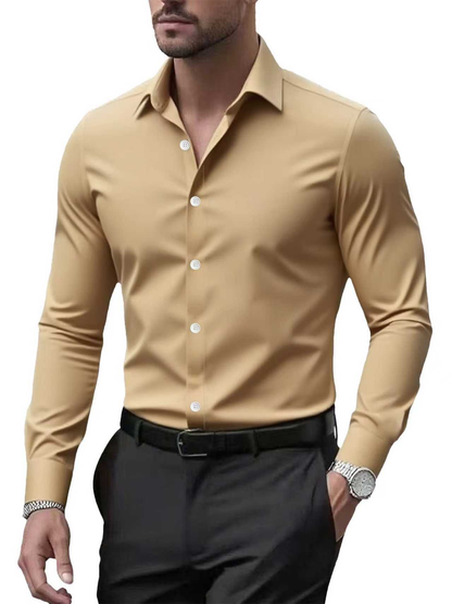 Chemise manches longues col ouvert pour hommes