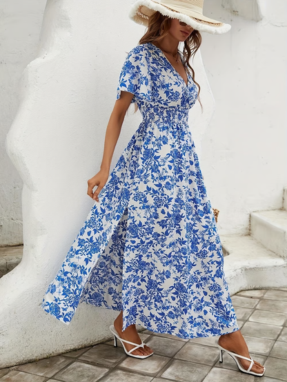 Robe De Plage Bohème À Col En V Pour Femme | Idéale Pour Les Journées Chaudes Et Les Sorties En Bord De Mer