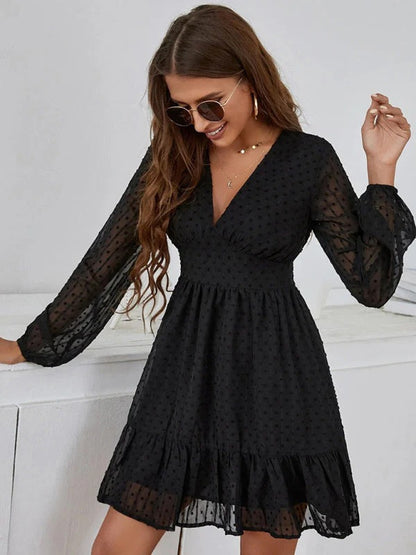 Robe Coupe et flare à Pois avec Coupe Sportive pour Femme | Idéale pour les Sorties ou les Occasions Décontractées