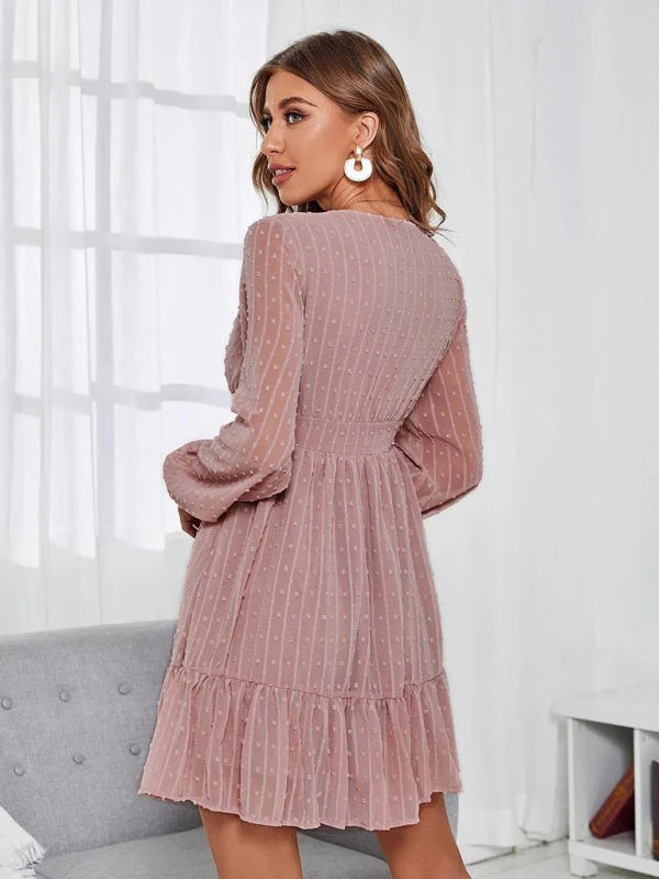 Robe Coupe et flare à Pois avec Coupe Sportive pour Femme | Idéale pour les Sorties ou les Occasions Décontractées