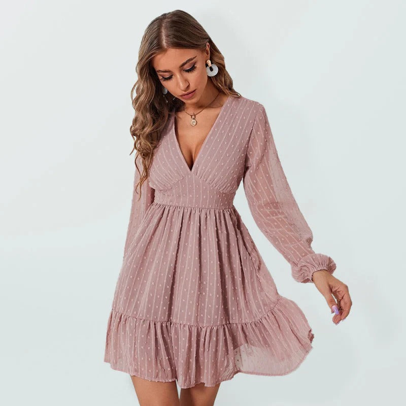 Robe Coupe et flare à Pois avec Coupe Sportive pour Femme | Idéale pour les Sorties ou les Occasions Décontractées