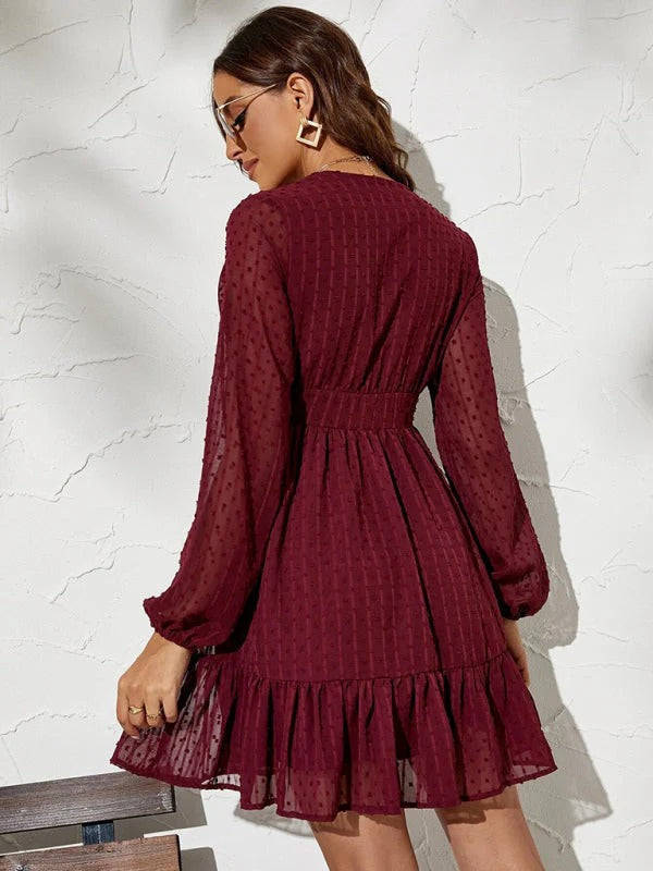 Robe Coupe et flare à Pois avec Coupe Sportive pour Femme | Idéale pour les Sorties ou les Occasions Décontractées